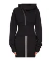 Rick Owens Drkshdw Mountain Crop Zip-front Hoodie In Black