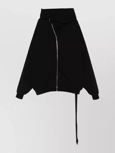 Rick Owens Drkshdw Mountain Hooded Jacket High Collar Hem In Black