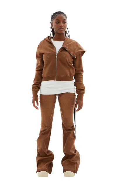 Rick Owens Drkshdw Mountain Hoodie In Brown