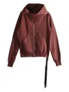 Rick Owens Drkshdw Mountain Zip-up Hoodie In Red