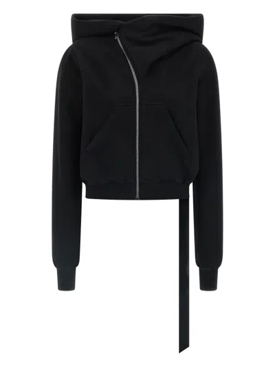 RICK OWENS DRKSHDW MOUNTIAIN HIGH-NECK ZIP-FRONT HOODIE