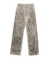 Rick Owens Drkshdw Crackle-print Jeans In Brown