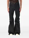 Rick Owens Drkshdw Flare Stitched Pockets Belted Trousers In Multi