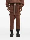 Rick Owens Drkshdw Mutiple-pockets Drawstring Drop-crotch Trousers In Brown