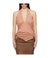 Rick Owens Drkshdw Neck-hanging Low-back Vest In Pink