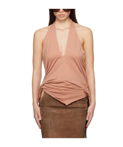 Rick Owens Drkshdw Neck-hanging Low-back Vest In Pink