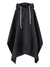 Rick Owens Drkshdw Drawstring Hooded Lightweight Loose Fit Jacket In Black
