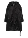 Rick Owens Drkshdw Nylon Parka Coat In Black