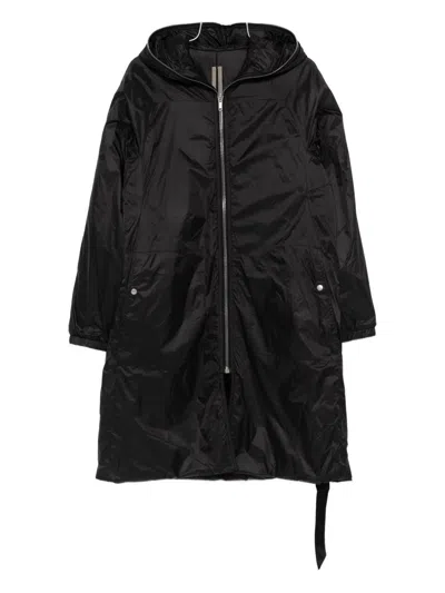 Rick Owens Drkshdw Nylon Parka Coat In Black