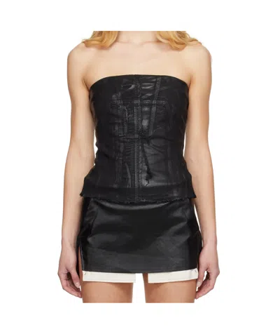 RICK OWENS DRKSHDW STRAPLESS FRAYED-HEM VEST