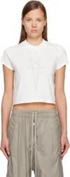 Rick Owens Drkshdw Off-white Concordians Cropped Small Level T-shirt In White