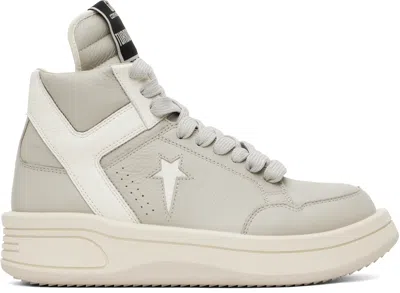 Rick Owens Drkshdw Off-white Converse Edition Turbowpn Sneakers In 6101 Oyster/white