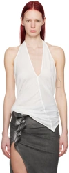 Rick Owens Drkshdw Off-white Halter T Tank Top In 11 Milk