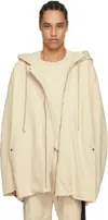Rick Owens Drkshdw Off-white Hollywood Peter Zipped Hoodie In 21 Natural