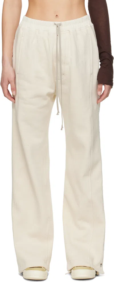 Rick Owens Drkshdw Off-white Hollywood Pusher Sweatpants In 21 Natural