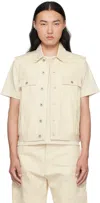 Rick Owens Drkshdw Off-white Hollywood Sl Trucker Denim Vest In Neutral