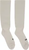 Rick Owens Drkshdw Off-white Hollywood 'so Cunt' Socks In Gray