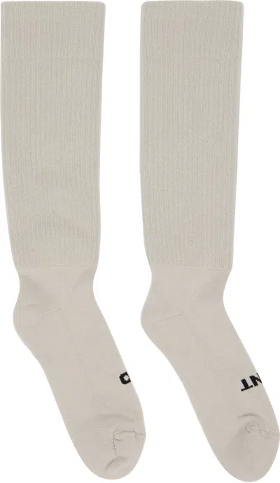 Rick Owens Drkshdw Off-white Hollywood 'so Cunt' Socks In Gray