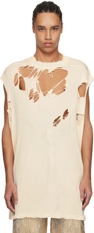 Rick Owens Drkshdw Off-white Hollywood Tarp T-shirt In 21 Natural