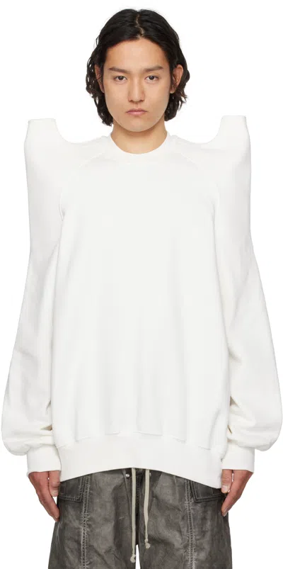 Rick Owens Drkshdw Off-white Hollywood Tecsweat Sweatshirt In 11 Milk