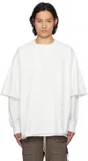 Rick Owens Drkshdw Off-white Hollywood Tommy Hustler Sweat T-shirt In 11 Milk