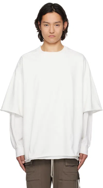 Rick Owens Drkshdw Off-white Hollywood Tommy Hustler Sweat T-shirt In 11 Milk