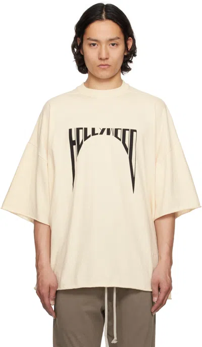 Rick Owens Drkshdw Off-white Hollywood Tommy T-shirt In 2109 Natural/black