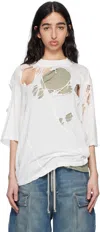 Rick Owens Drkshdw Off-white Hollywood Walrus T-shirt In 11 Milk