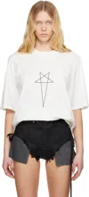 Rick Owens Drkshdw Off-white Hollywood Walrus T-shirt In 1109 Milk/black