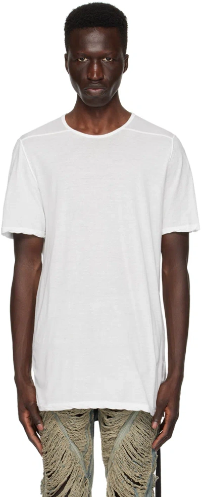 Rick Owens Drkshdw Short Sleeved Draped Hem T-shirt In White