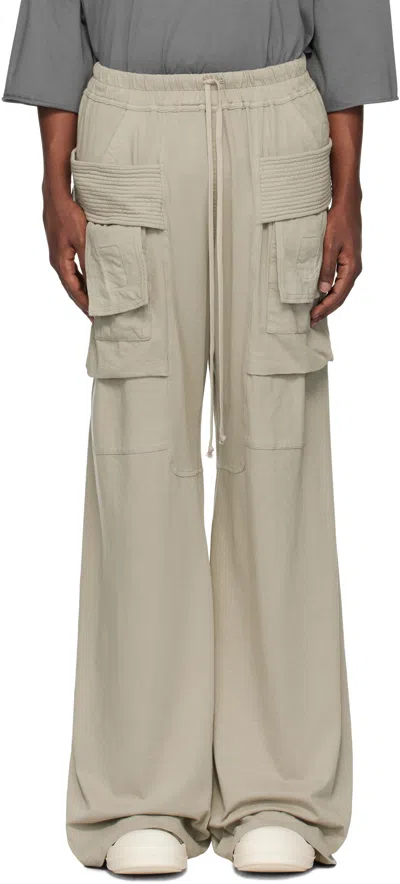 Rick Owens Drkshdw Off-white Porterville Creatch Wide Drawstring Cargo Pants In 08 Pearl