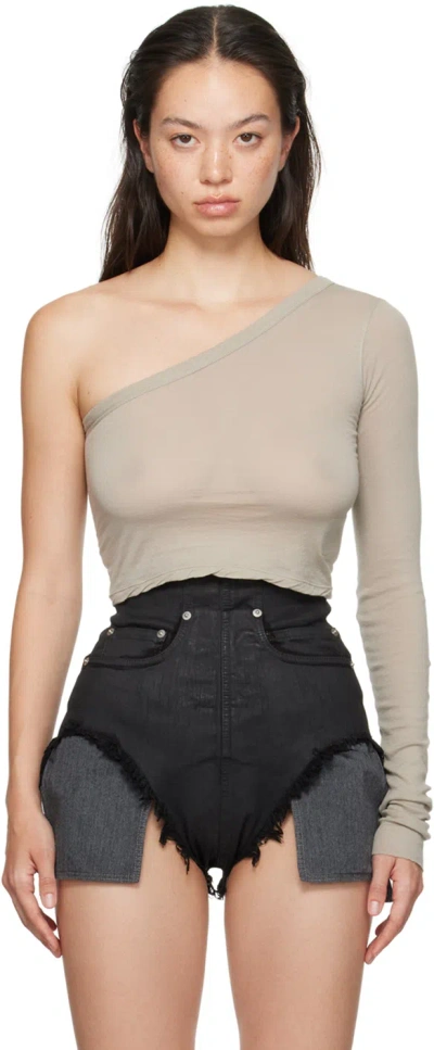 Rick Owens Drkshdw Off-white Porterville Ziggy T-shirt In 08 Pearl