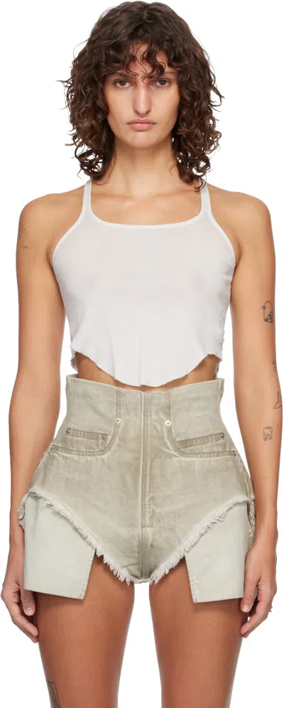 Rick Owens Drkshdw Off-white Temple Basic Cropped Tank Top