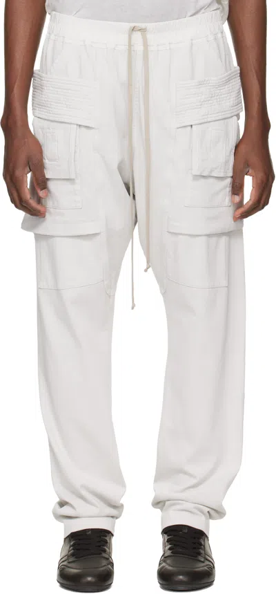 Rick Owens Drkshdw Off-white Temple Creatch Drawstring Cargo Pants