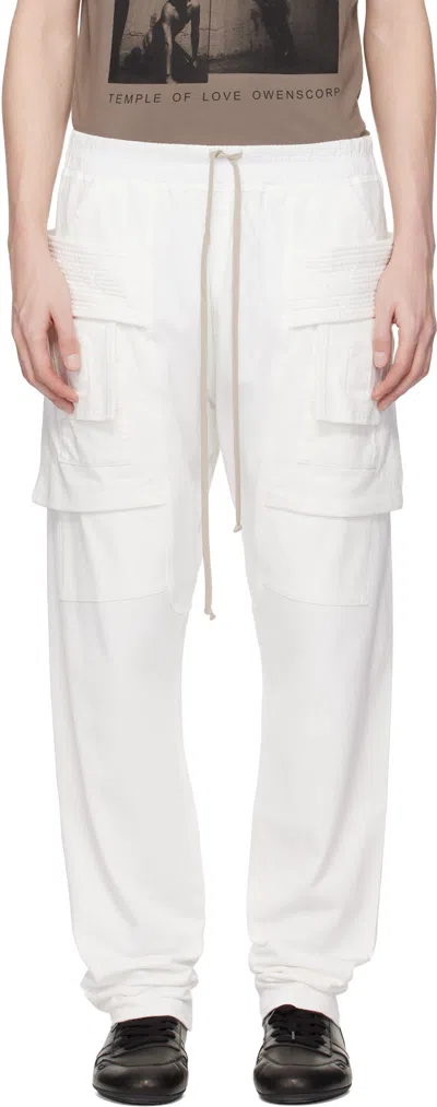 Rick Owens Drkshdw Off-white Temple Creatch Drawstring Cargo Pants