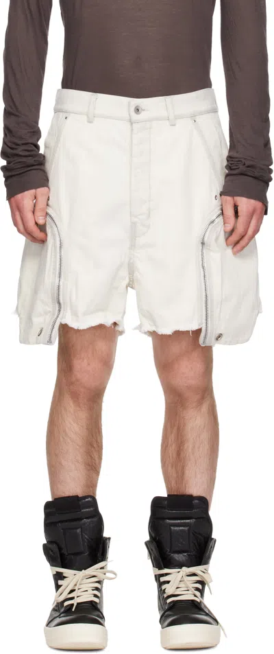 Rick Owens Drkshdw Off-white Temple Denim Bauhaus Shorts