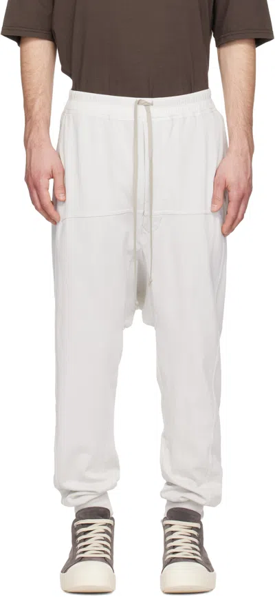 Rick Owens Drkshdw Off-white Temple Drawstring Lounge Pants In Neutral