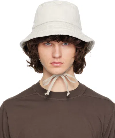 Rick Owens Drkshdw Off-white Temple Gilligan Bucket Hat In Neutral