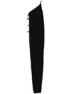Rick Owens Drkshdw One Shoulder Maxi Dress With Side Slit In Black