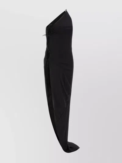 RICK OWENS DRKSHDW ONE SHOULDER MAXI DRESS WITH SIDE SLIT