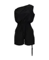 Rick Owens Drkshdw One-shoulder Sleeveless Playsuit In Black