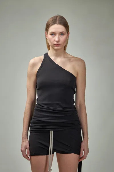 Rick Owens Drkshdw One Shoulder Tank In Black
