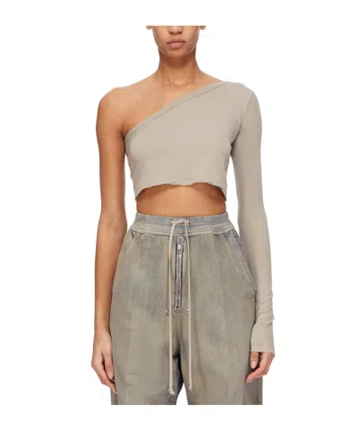 Rick Owens Drkshdw One-shoulder Top In Nude
