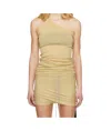 Rick Owens Drkshdw Beige Hollywood One Shoulder Tank Top In Nude