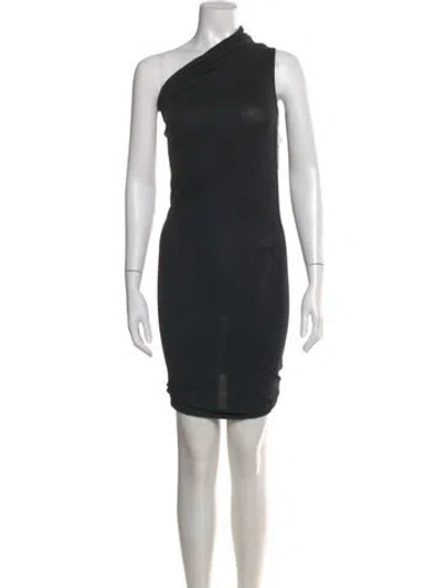 Pre-owned Rick Owens Drkshdw One-shoulder Knee-length Dress In Black