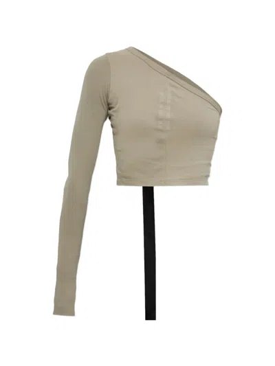 Rick Owens Drkshdw One-shoulder Top In Neutral