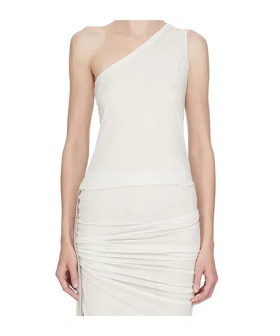 Rick Owens Drkshdw Ziggy T One-shoulder Cropped Top In White
