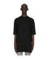 Rick Owens Drkshdw Open-necked Black Shirt In Black
