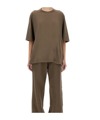 Rick Owens Drkshdw Open-necked Black Shirt In Green