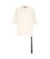 Rick Owens Drkshdw Open-necked Black Shirt In White